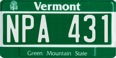 VT license plate NPA431