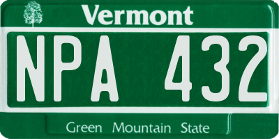VT license plate NPA432