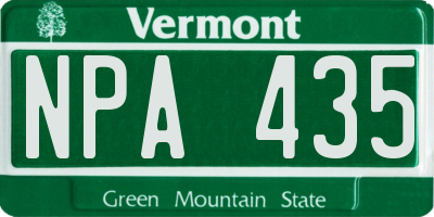 VT license plate NPA435