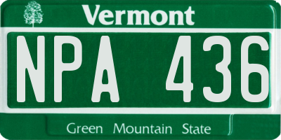 VT license plate NPA436