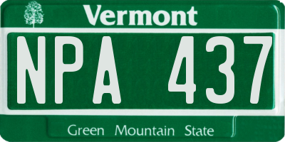 VT license plate NPA437
