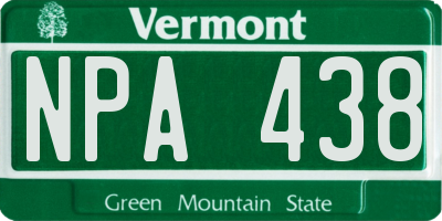 VT license plate NPA438
