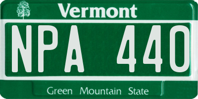 VT license plate NPA440