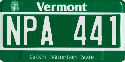 VT license plate NPA441