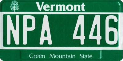 VT license plate NPA446