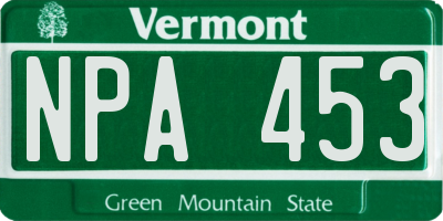 VT license plate NPA453