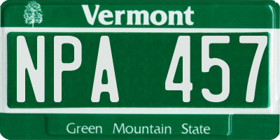 VT license plate NPA457