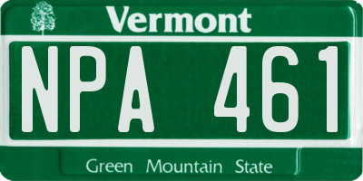 VT license plate NPA461