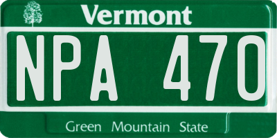 VT license plate NPA470