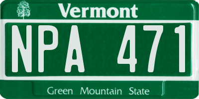 VT license plate NPA471