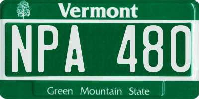 VT license plate NPA480