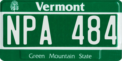 VT license plate NPA484