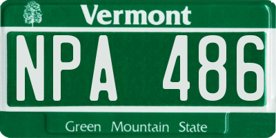 VT license plate NPA486