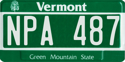 VT license plate NPA487