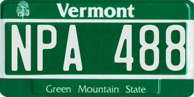 VT license plate NPA488