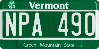 VT license plate NPA490