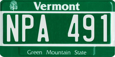 VT license plate NPA491