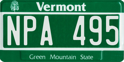 VT license plate NPA495