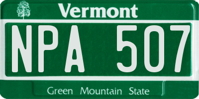VT license plate NPA507
