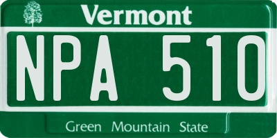 VT license plate NPA510