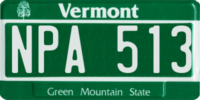 VT license plate NPA513