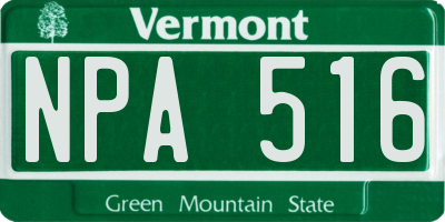 VT license plate NPA516