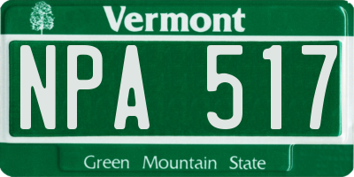 VT license plate NPA517