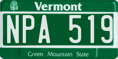 VT license plate NPA519