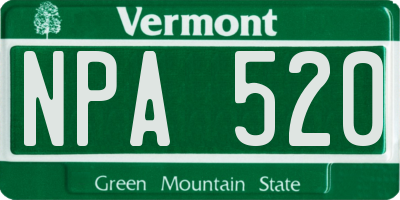 VT license plate NPA520