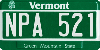 VT license plate NPA521