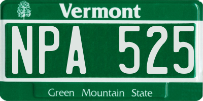 VT license plate NPA525