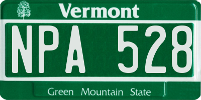VT license plate NPA528