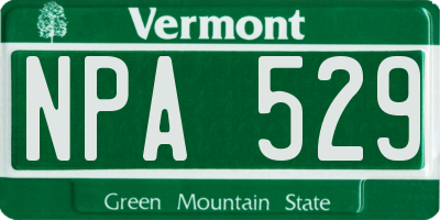 VT license plate NPA529