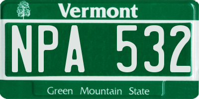 VT license plate NPA532