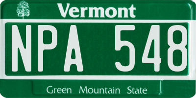 VT license plate NPA548