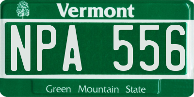 VT license plate NPA556