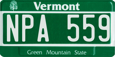 VT license plate NPA559