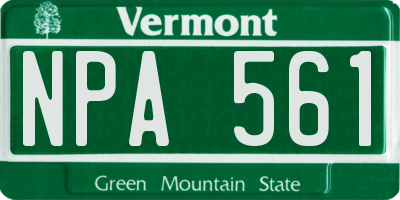 VT license plate NPA561