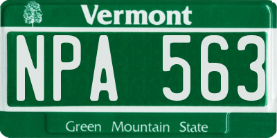 VT license plate NPA563