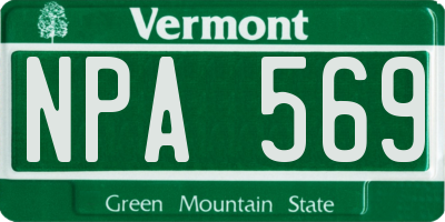 VT license plate NPA569