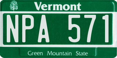 VT license plate NPA571