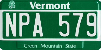 VT license plate NPA579