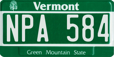 VT license plate NPA584