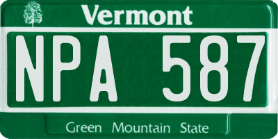 VT license plate NPA587