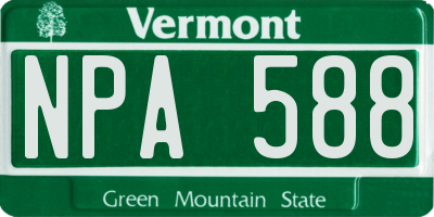 VT license plate NPA588