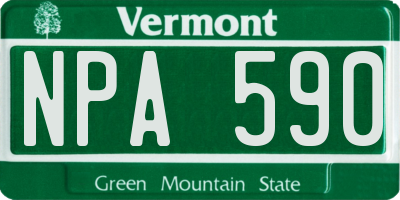 VT license plate NPA590