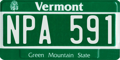 VT license plate NPA591