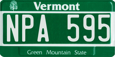 VT license plate NPA595