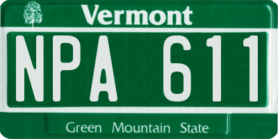 VT license plate NPA611