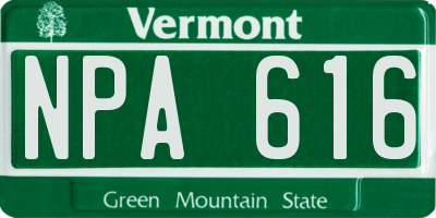 VT license plate NPA616